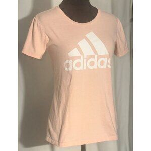 Adidas Peach and White T-Shirt, Small